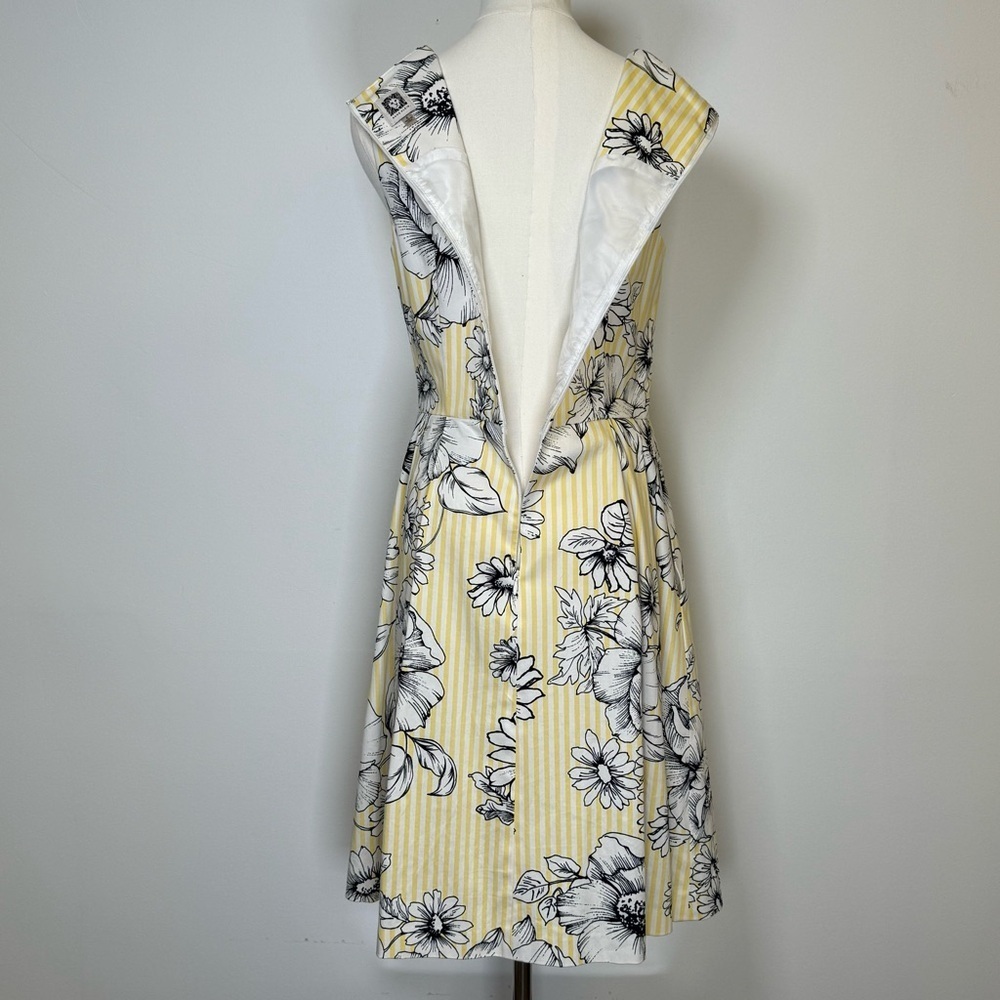 Anne Klein Floral Striped Sleeveless Dress With Pockets And Belt Women’s Size 6 - Picture 7 of 10